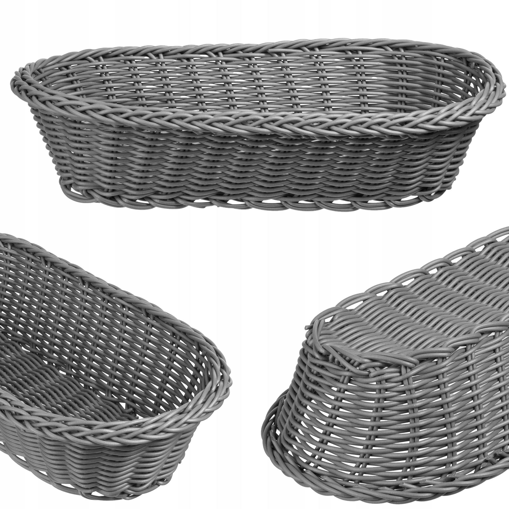 KOSZYK NA PIECZYWO CHLEB STÓŁ SZTUĆCE PODŁUŻNY SZARY KOSZYCZEK