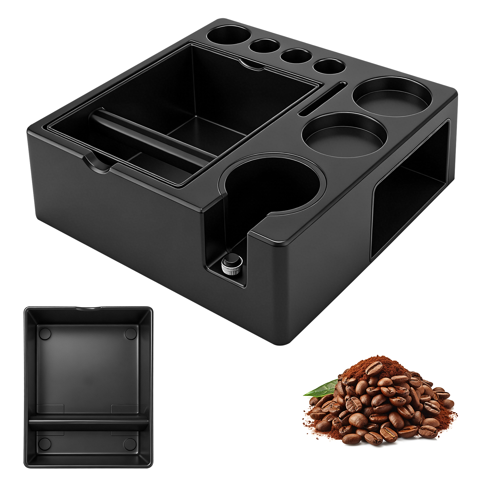 Stojanová tampingová stanice 9v1 54-58 mm Černá Stojan na příslušenství pro espresso