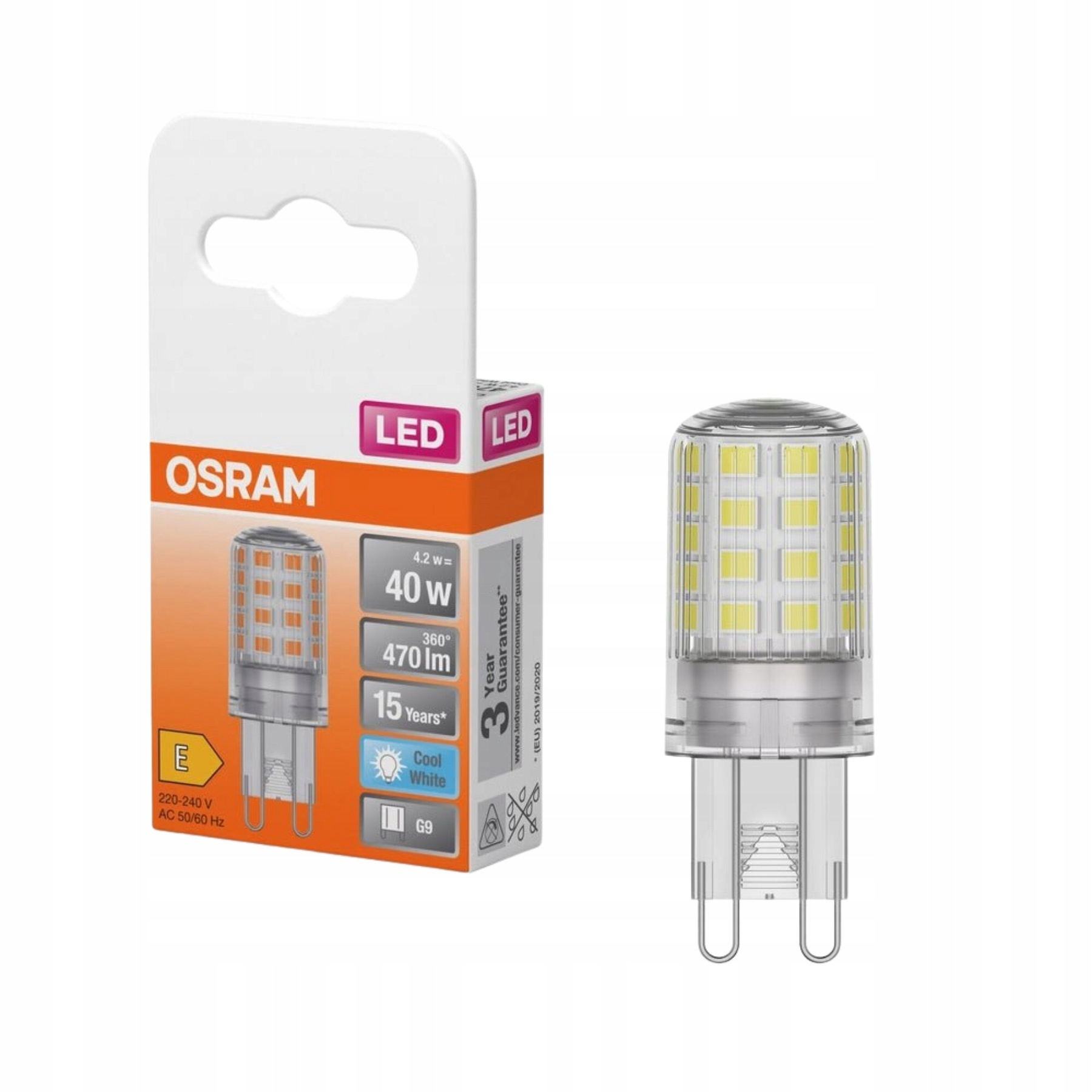 Osram Led žárovka Kapsle G9 4.2W 40W 470lm 4000K Neutrální 300° Led Pin