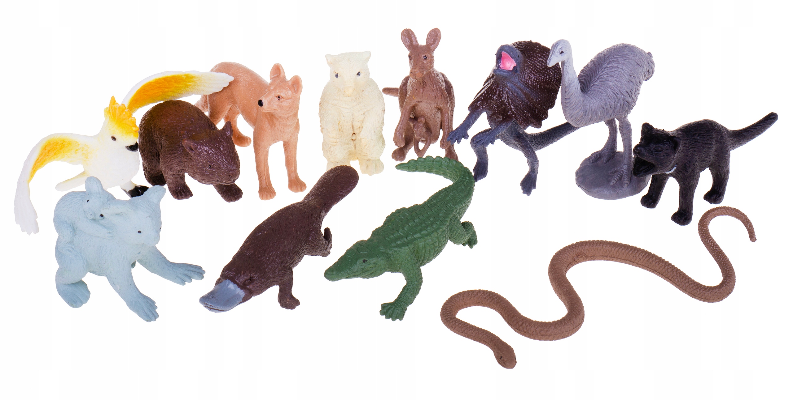 ZWIERZĘTA DZIKIE AUSTRALIA ZESTAW 12 SZT FIGUREK KANGUR KOALA