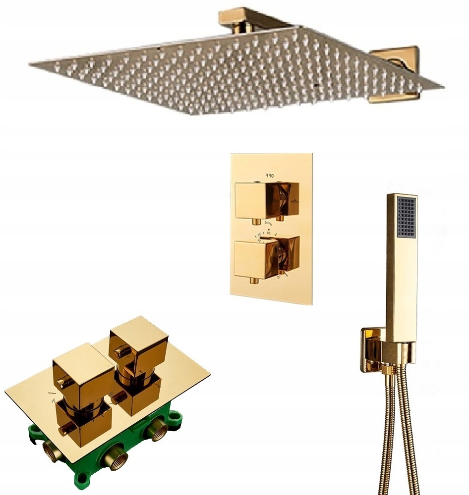 Zlatá sprchová batéria Termostat Gold Poler 40