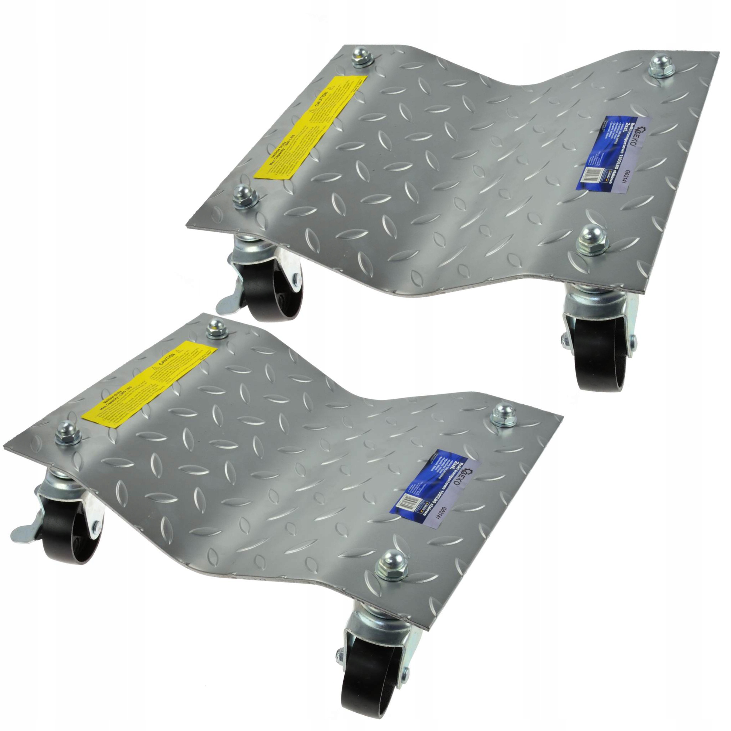 GEKO STALOWE ROLKI TRANSPORTOWE SAMOCHODOWE WÓZEK SERWISOWY POD KOŁA G02141