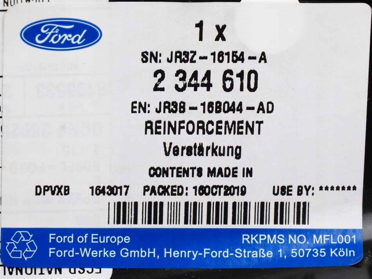 FARTUCH PRAWY GORNY MUSTANG 2017 Parts manufacturer Ford original OE