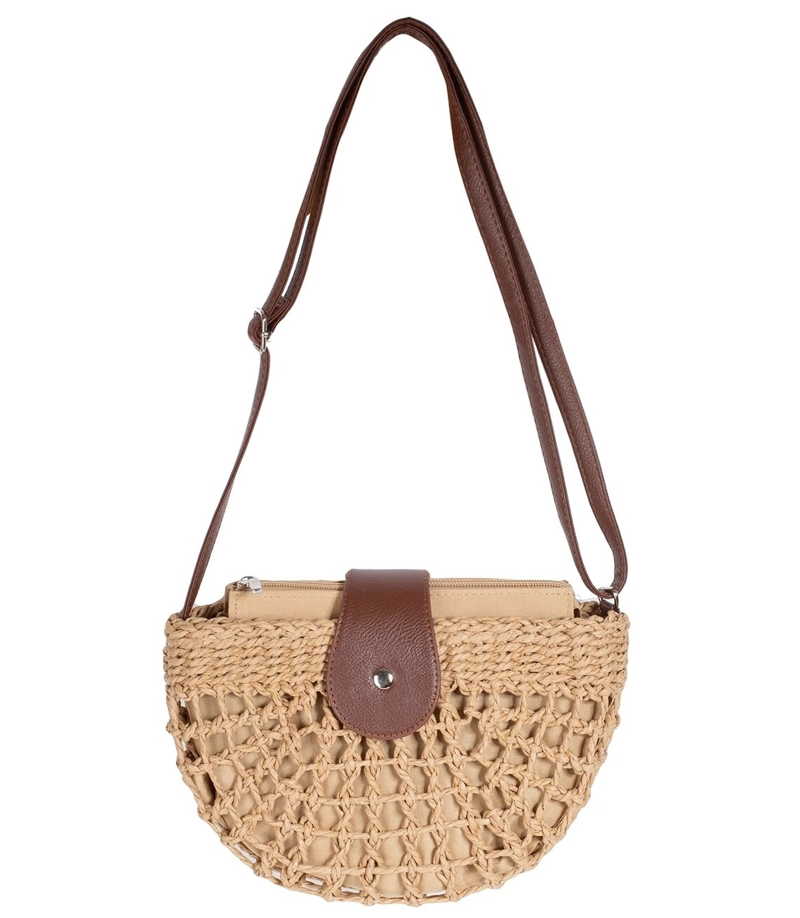 Mała torba torebka słomkowa pleciona na ramię Pleciona Letnia