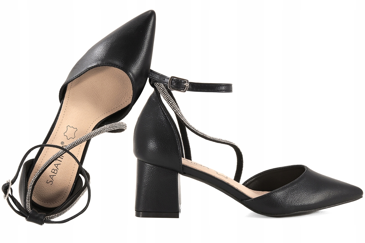 Sabatina 729-3 Dámské Sandály Na Podpatku S Lodičkami 41 Černá