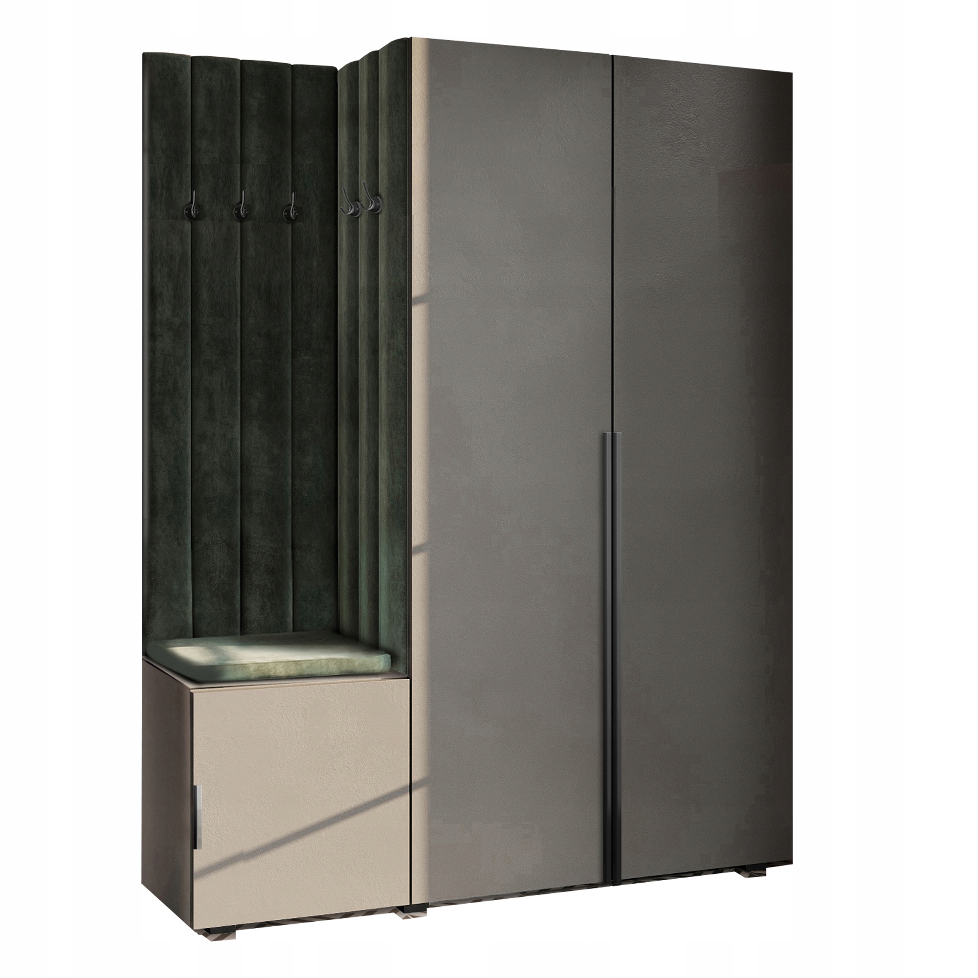 Předsíňová Skříň Do Předsíně S Sedákem, Šedá, Hexa, Černá, 39