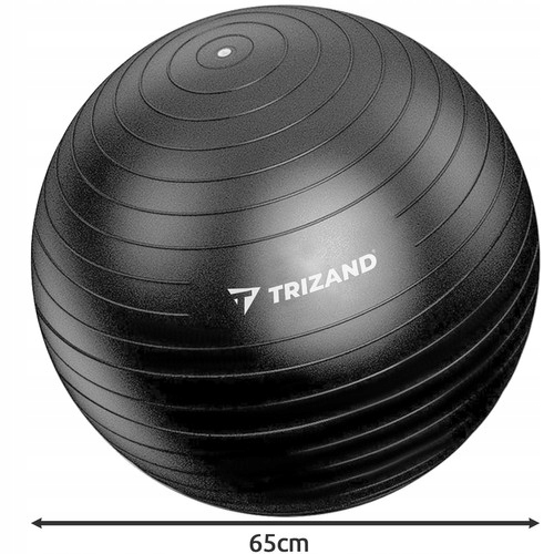 TRIZAND Piłka gimnastyczna 65cm z pompką - CE Materiał guma