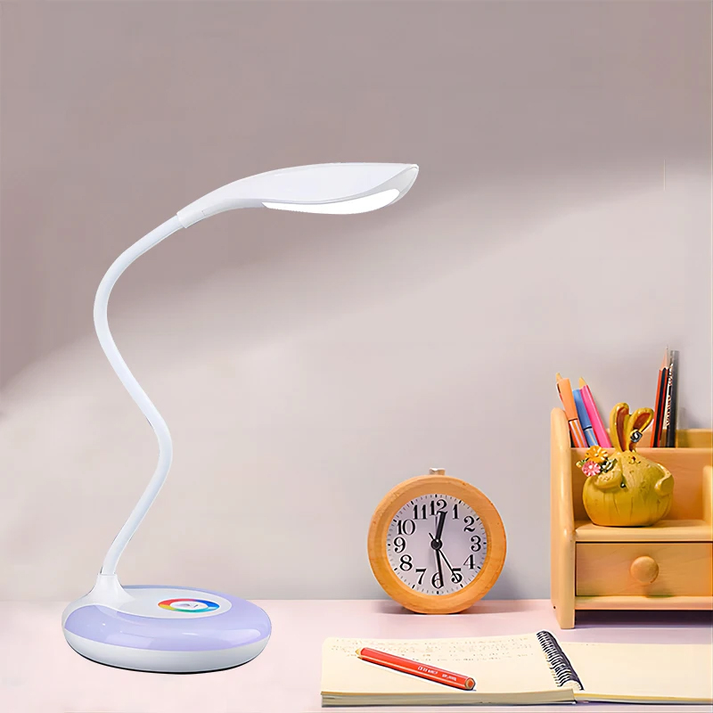 LAMPKA BIURKOWA LED NA BIURKO LAMPA SZKOLNA RGB BARWY DOTYK USB STOJĄCA Styl klasyczny