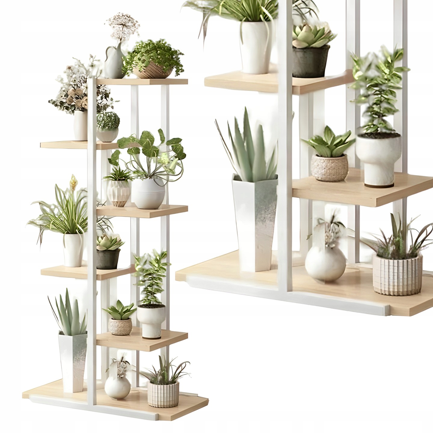 KWIETNIK REGAŁ STOJAK NA KWIATY ROŚLINY STOJĄCY JASNY METALOWY STABILNY Wysokość produktu 112 cm