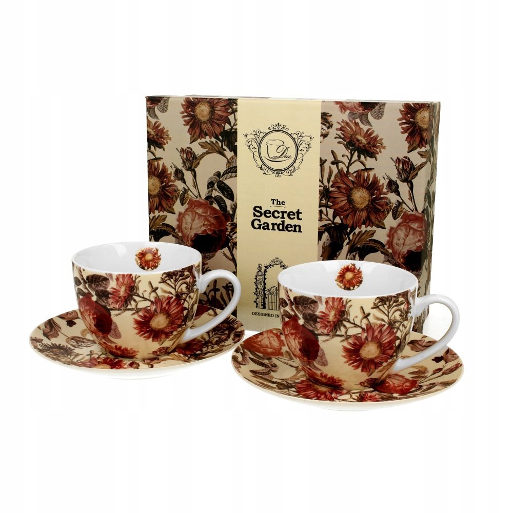 

Filiżanki ze spodkami zestaw dla 2 os. Peony 8317