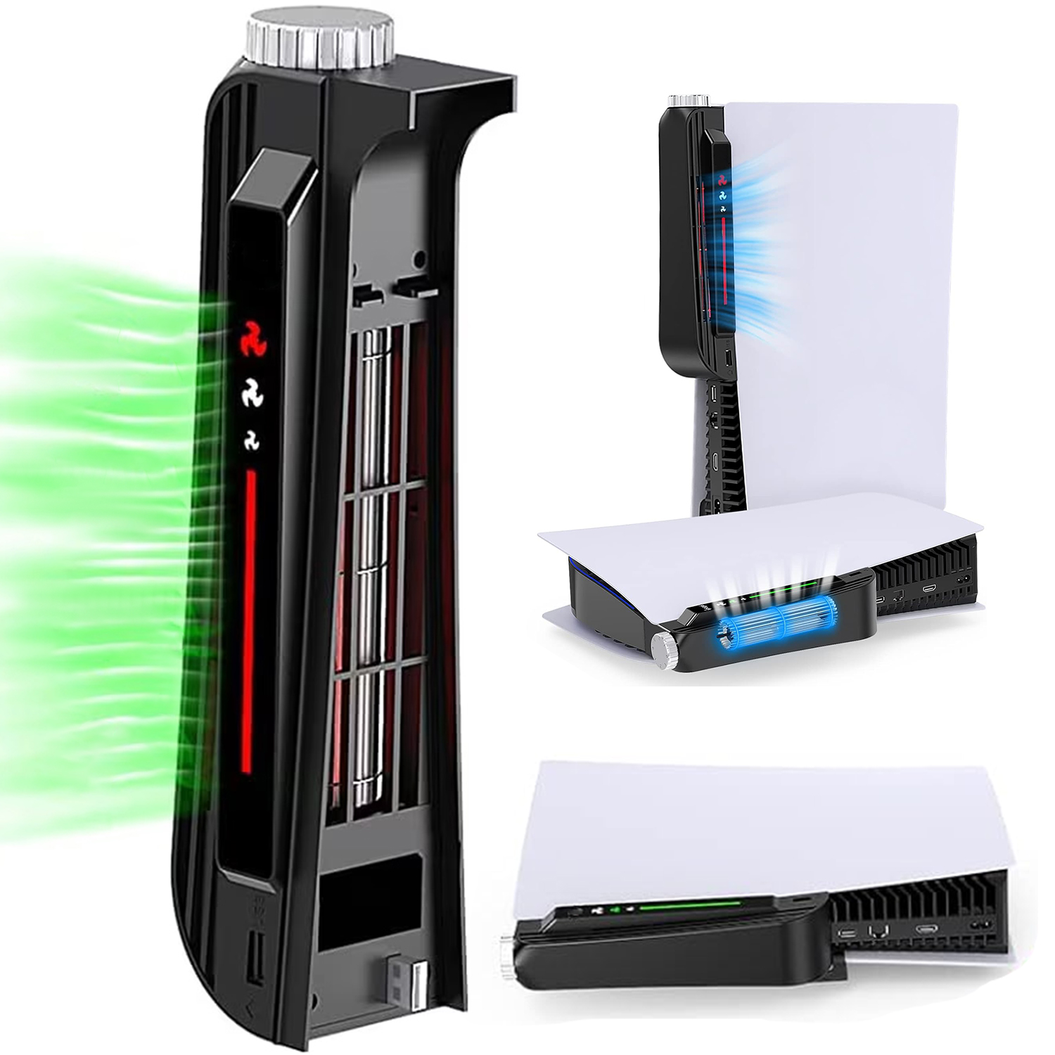 Chłodzenie Do PS5 Wentylator Wiatrak Led 3 Prędkości Nakładka Usb