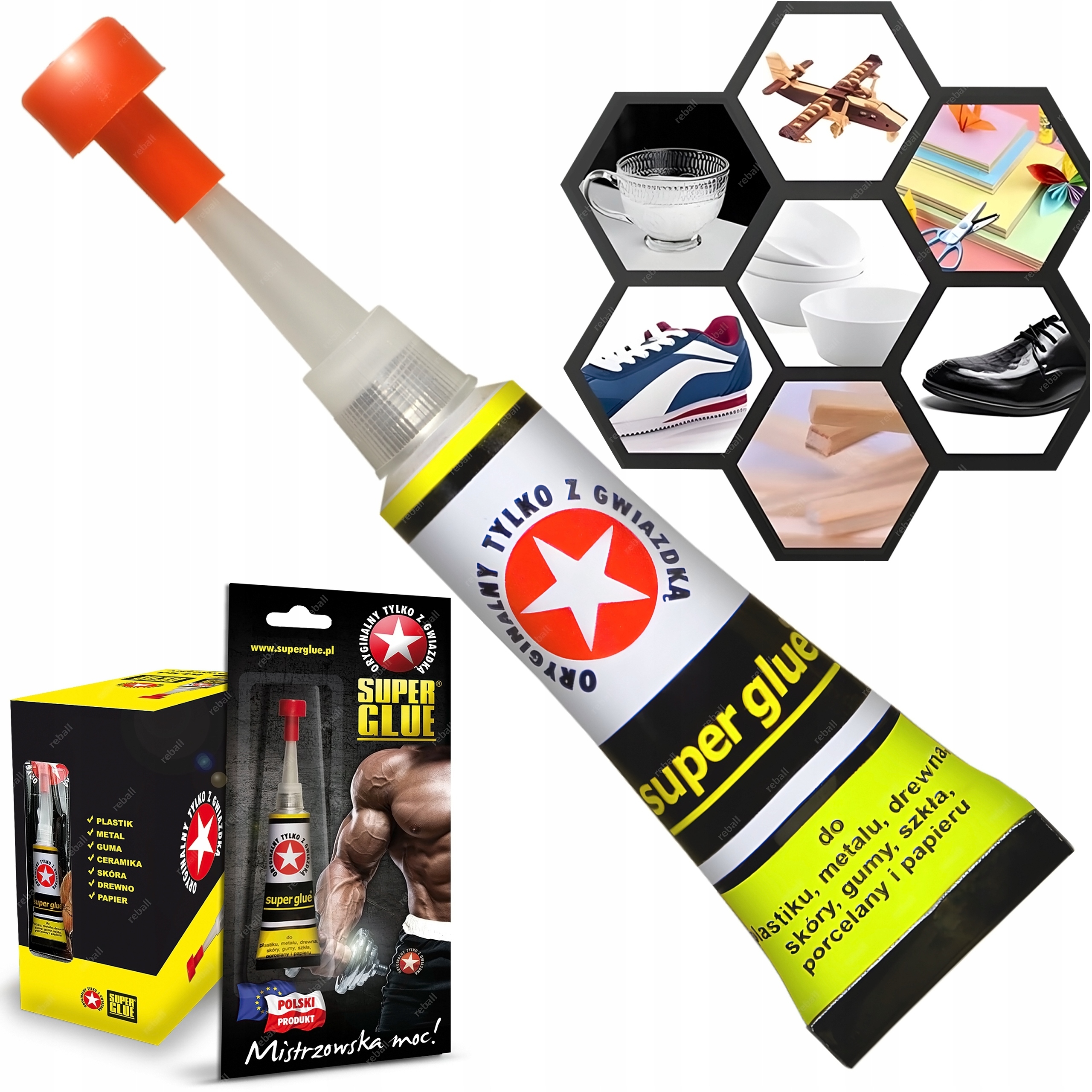 Mocny Klej Glue Błyskawiczny Do Plastik Metal Guma Papier