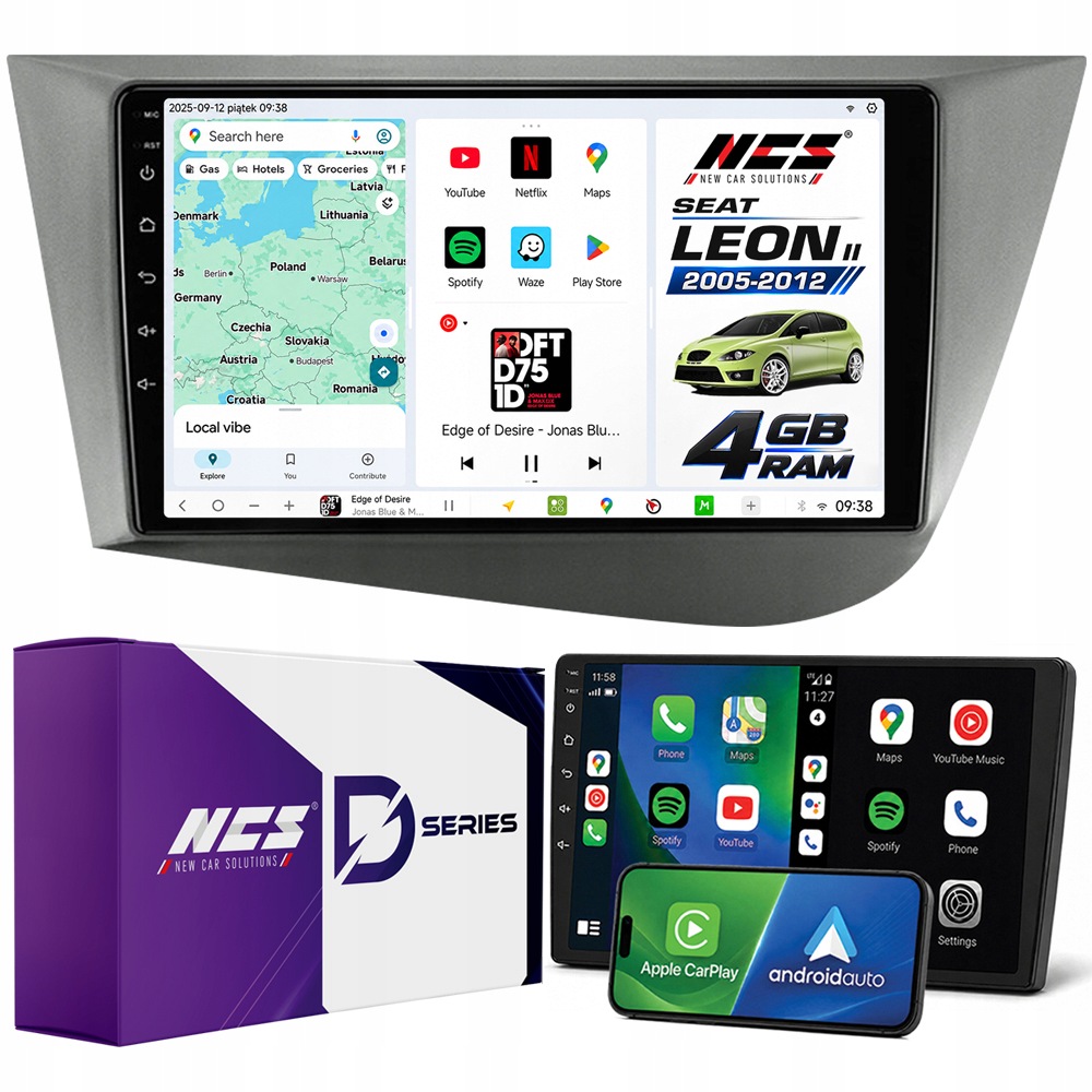 Autorádio Ncs D9 Seat Leon 2 II 2004-2012 Android 4GB Lte