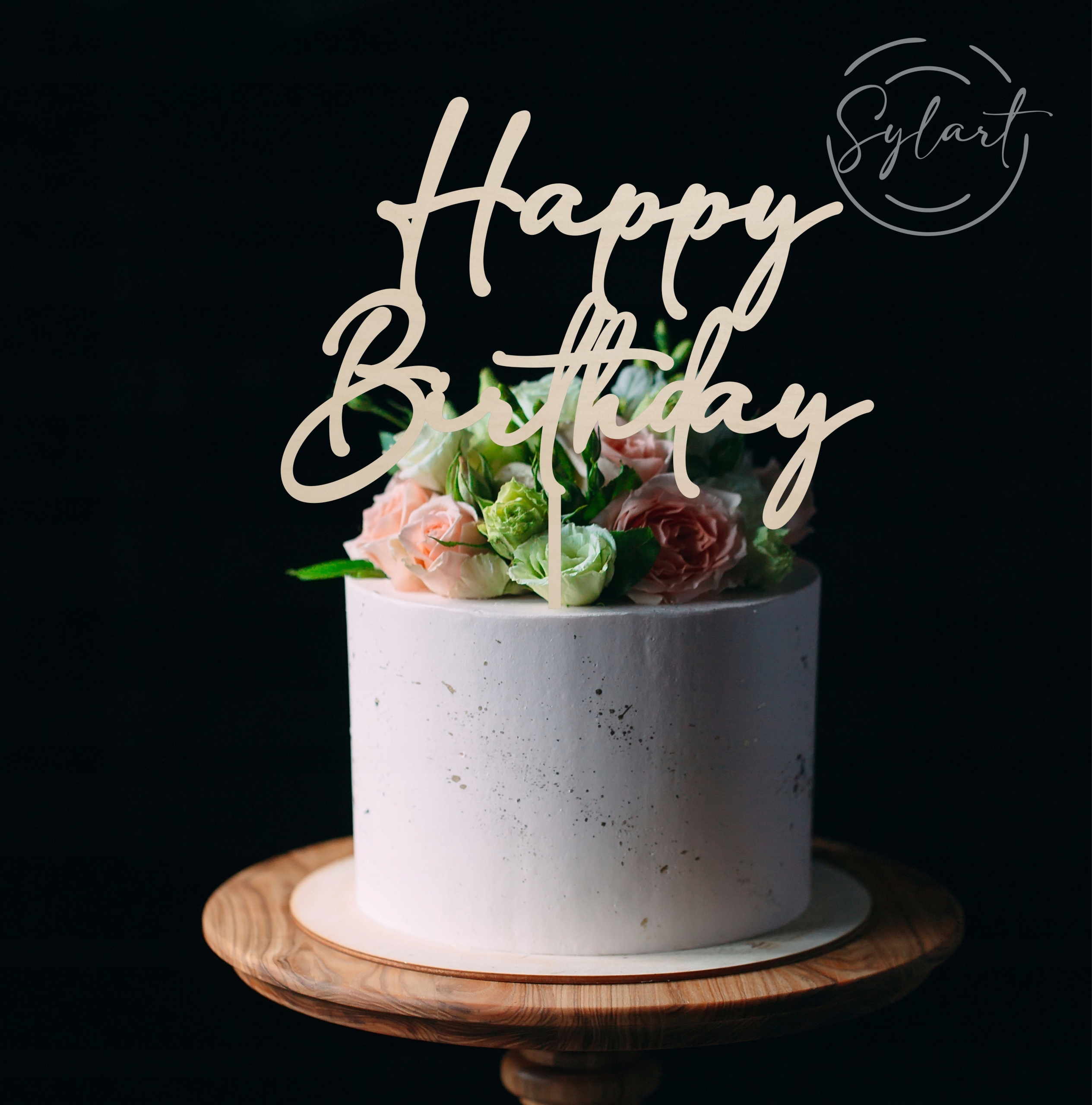

Topper Na Tort Happy Birthday Urodzinowy Sklejka