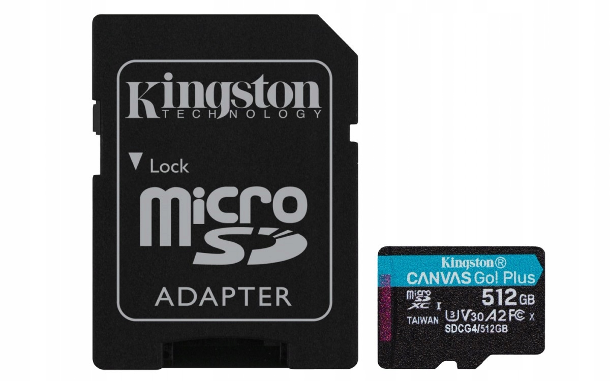 512GB 200MB/s A2 U3 V30 microSD karta adaptér