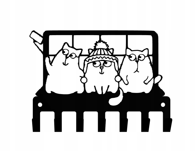 

Wieszak Na Klucze Koty Kotki Selfiestick Czarny