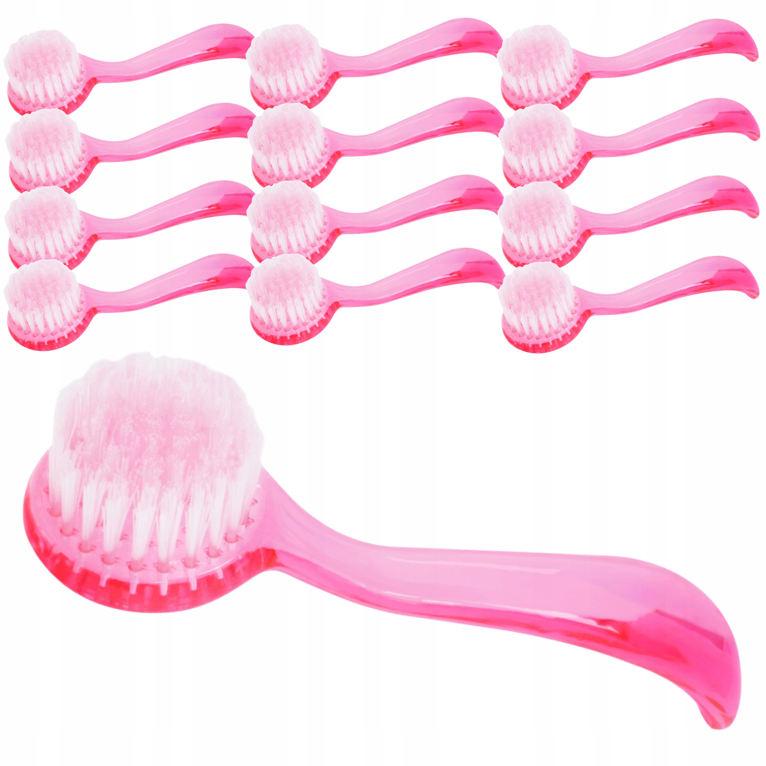 Kartáček na nehty s rukojetí pro odstraňování prachu Kulatý Růžový Sada x50