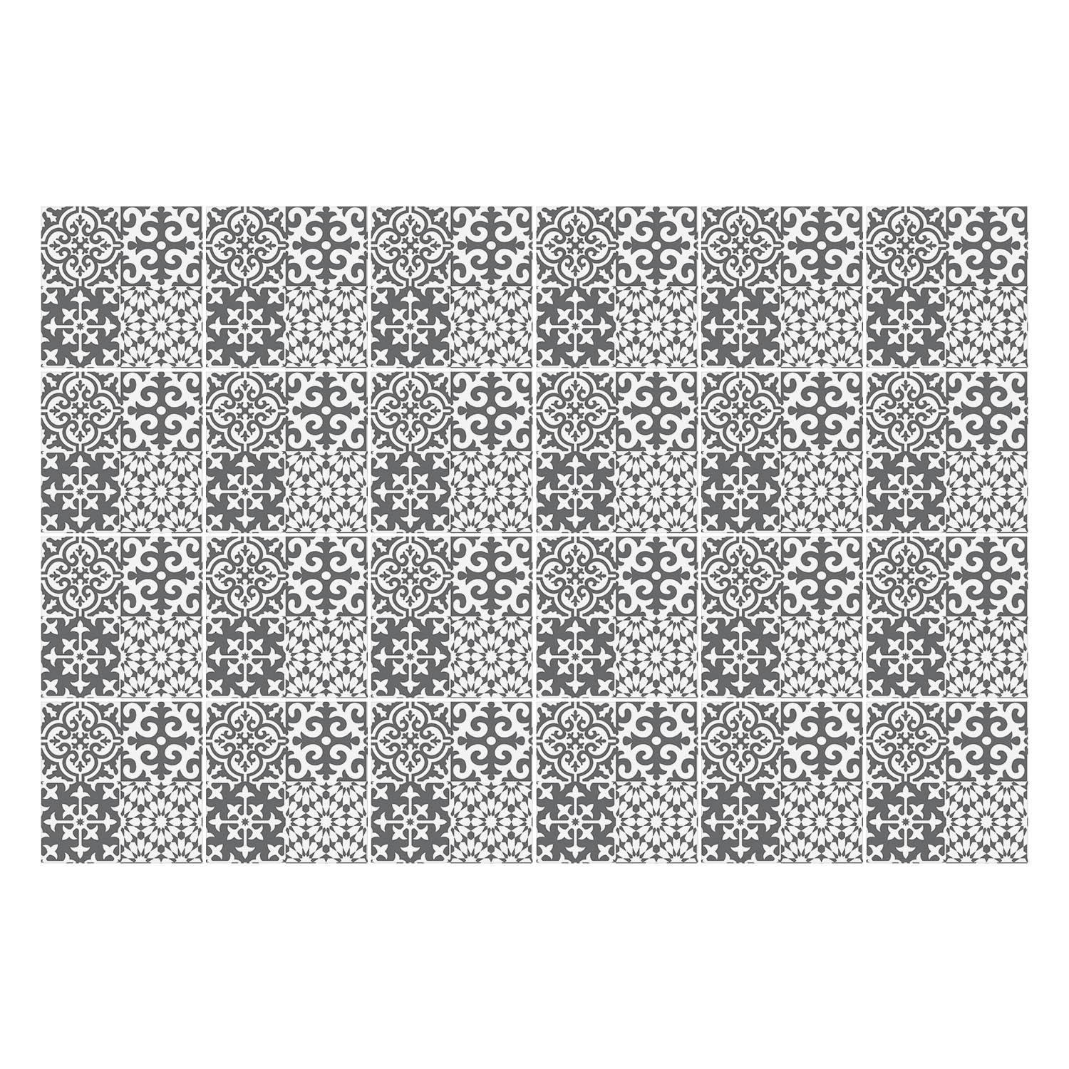 Samolepky na dlaždice Klasické floristické ornamenty 24 ks 20 x 20 cm