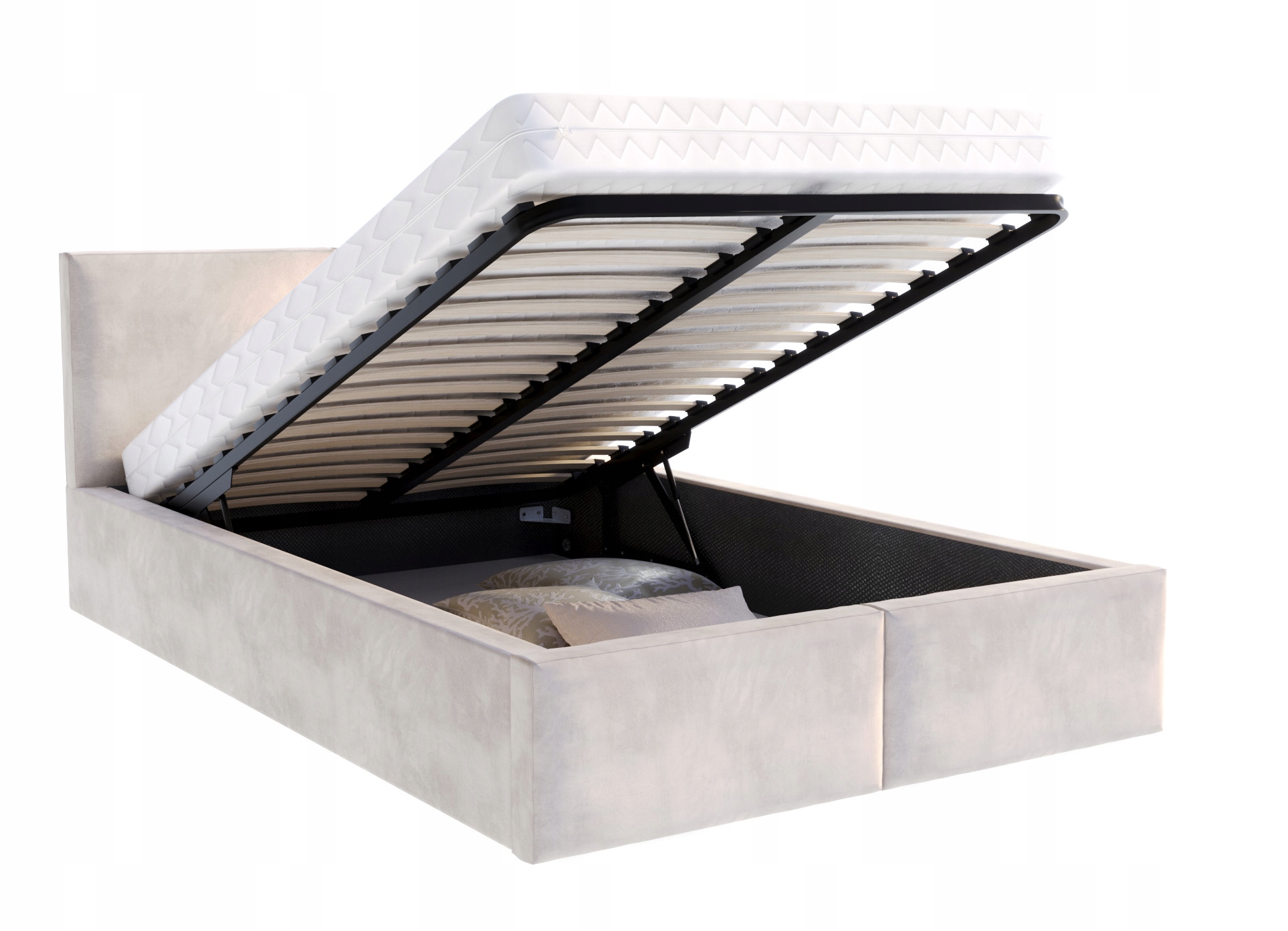 Postel 120x200 čalouněná kovová konstrukce s úložným prostorem Fresia