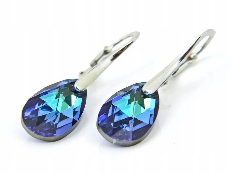 

Srebrne Kolczyki 925 z kr. Swarovski Migdał 16 Bbl