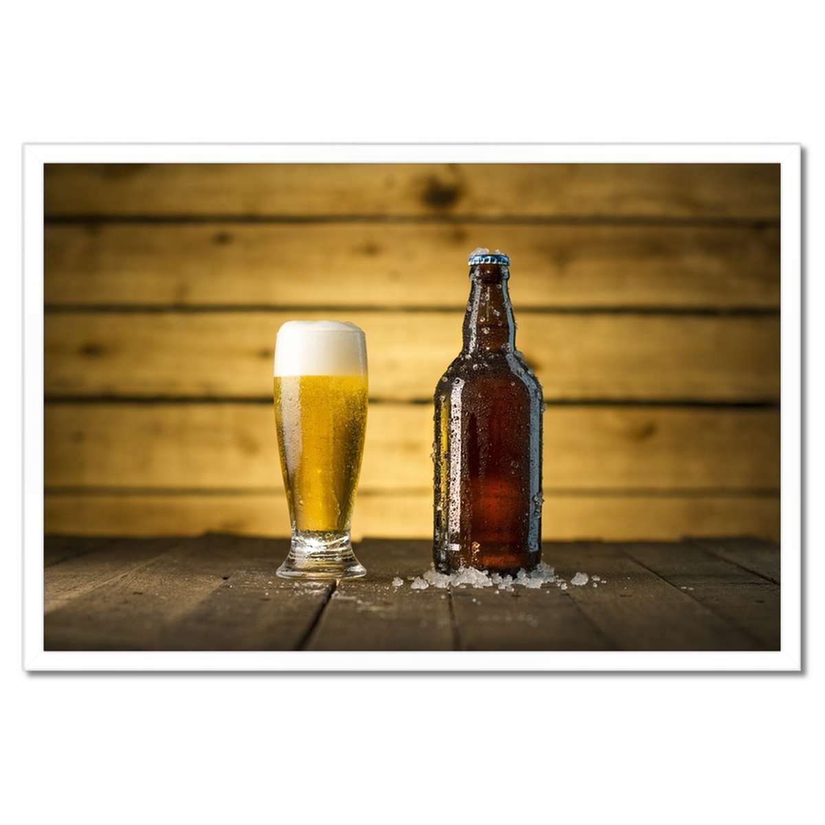 Plakáty v rámu 60x40 Pivo zmrazené v láhvi