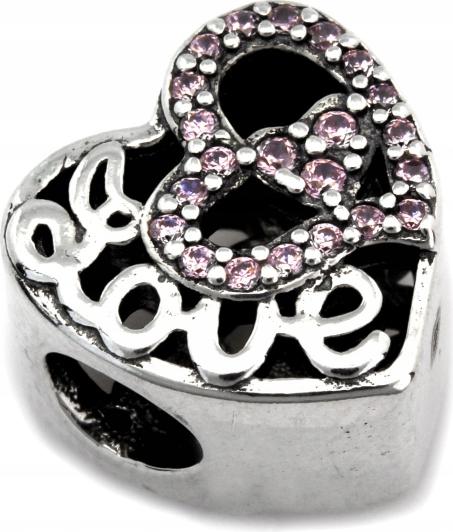 Přívěsek ze stříbra 925 srdce přívěsek s zirkony na náramky