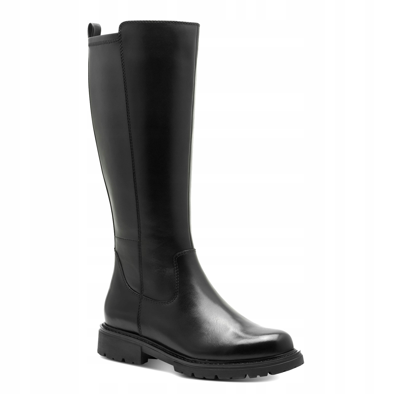 Kozačky Jana 25702-45 z přírodní kůže, černé, šířka H, Vel. 37