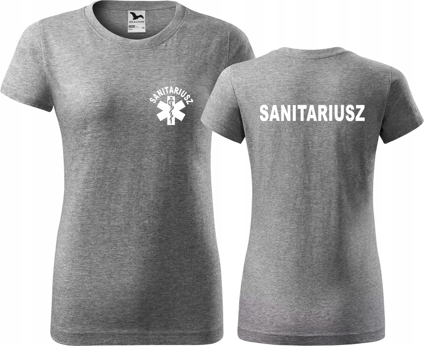 

Damska koszulka medyczna nadruk Sanitariusz r.XL