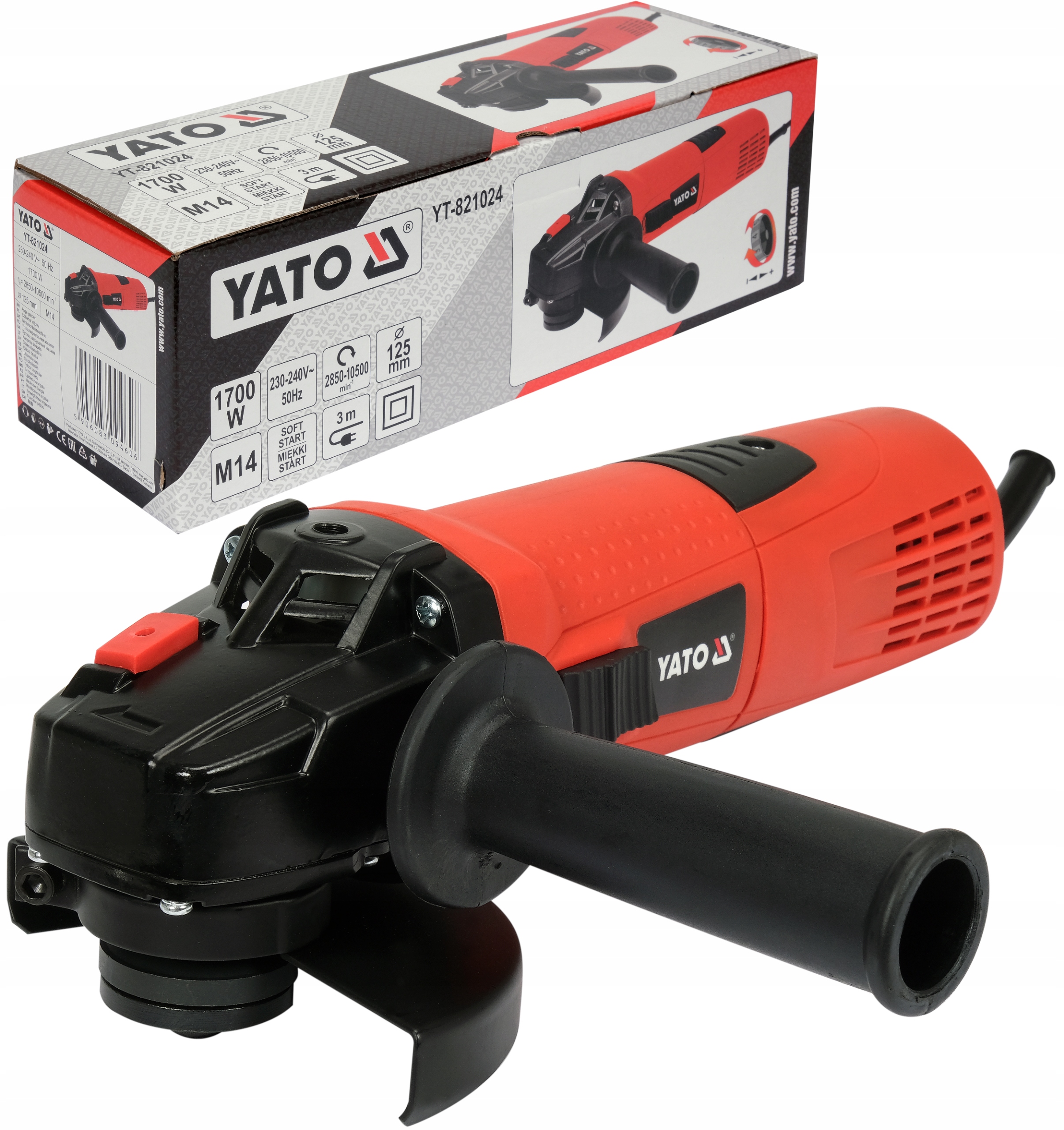 Szlifierka Kątowa 125MM 1700W Regulowane Obroty 2850-10000RPM Kątówka Yato
