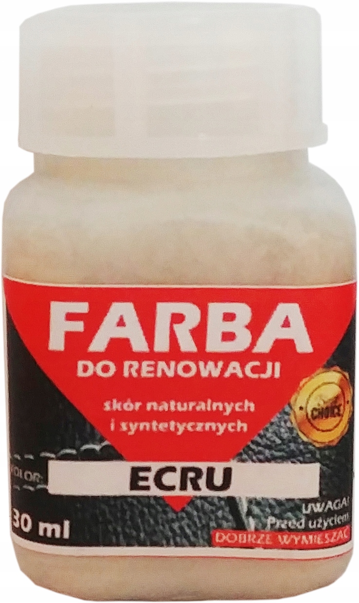 

Renowacja Skóry Tapicerki Lakier Farba Ecru 30ml