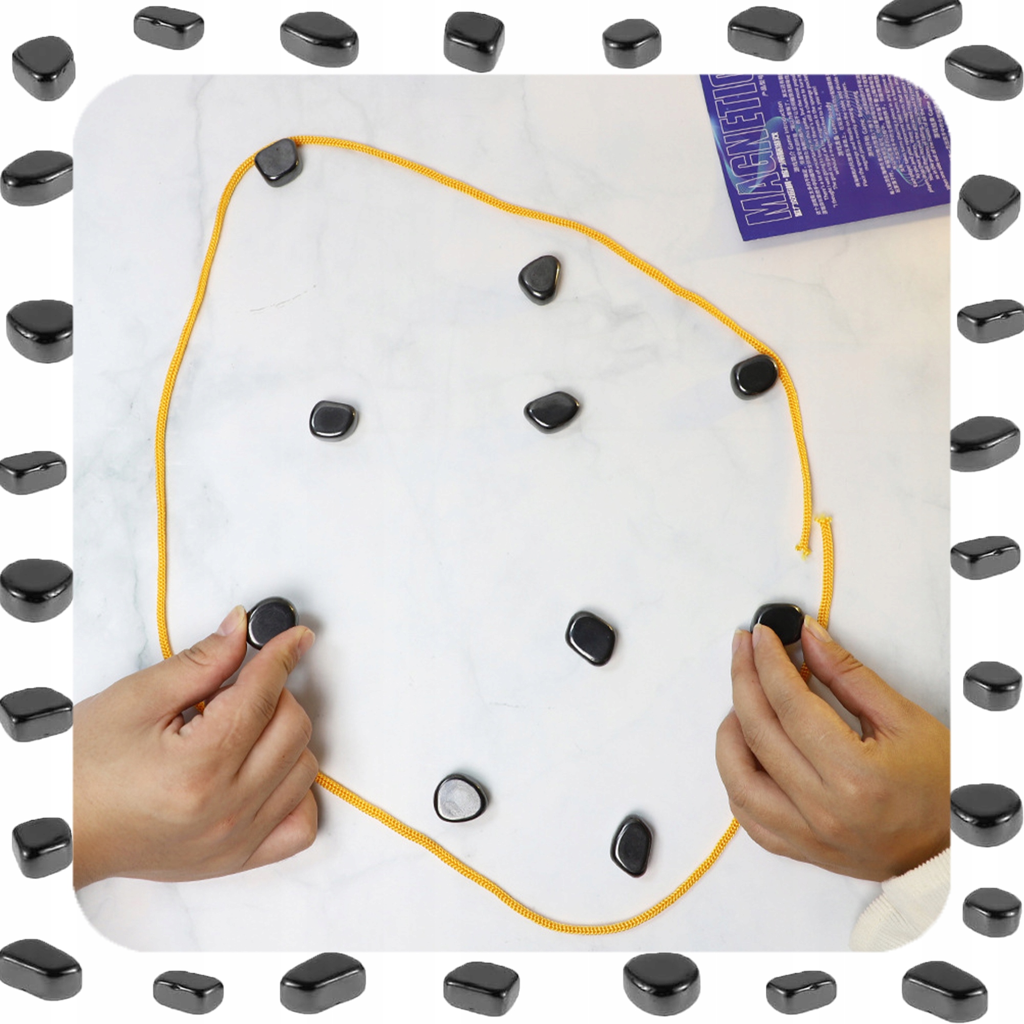 MAGNETYCZNE KAMIENIE GRA RODZINNA EDUKACYJNA ZESTAW 2 X XXXL 60 MAGNESÓW Typ Podstawa