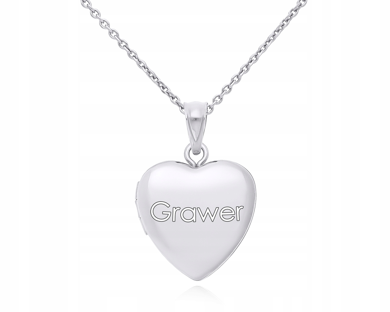 Stříbrný Řetízek dámský s Medailonkem na Fotky Srdce Gravírování délka 45 cm