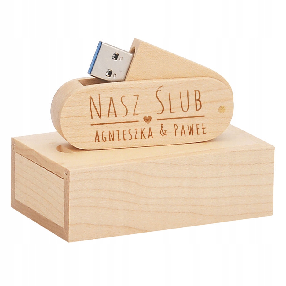 

Drewniany Pendrive w pudełku Grawer Logo 16 Gb