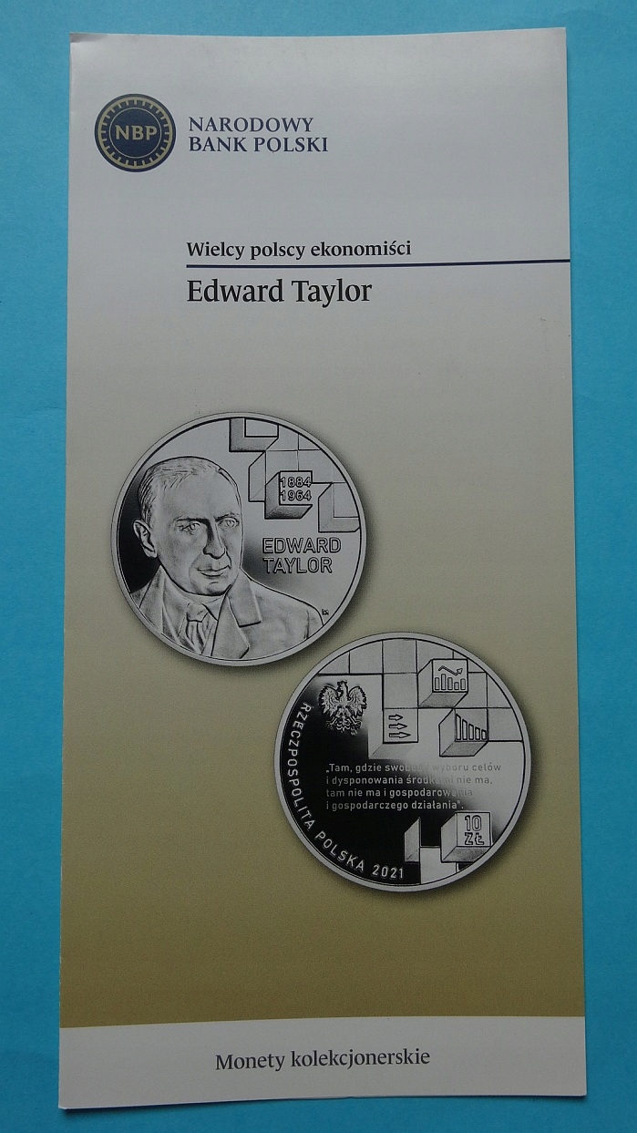 Folder 10 zł 2021 EDWARD TAYLOR,stan I