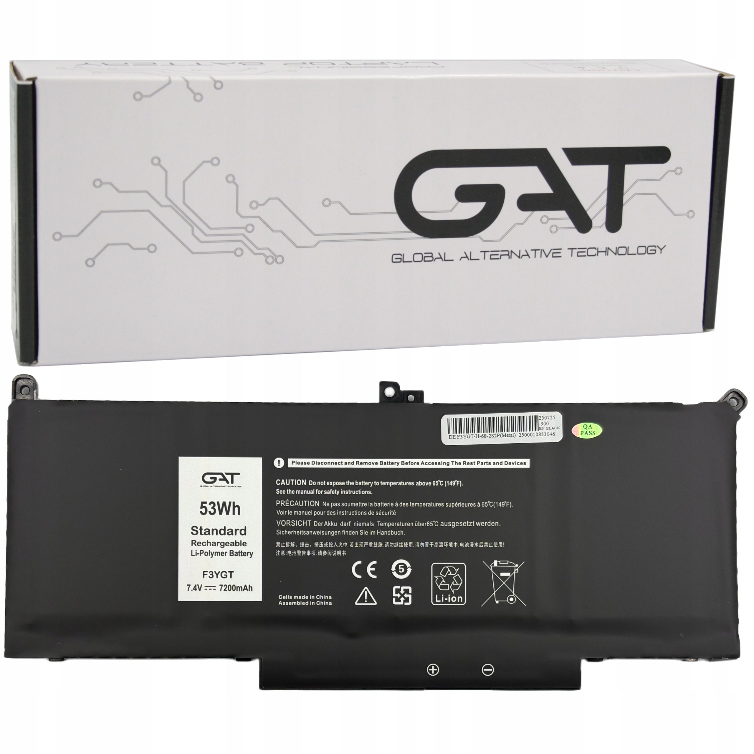 Bateria F3YGT DM3WC Do Laptopa Dell Latitude 7280 7290 7380 7390 7480 7490