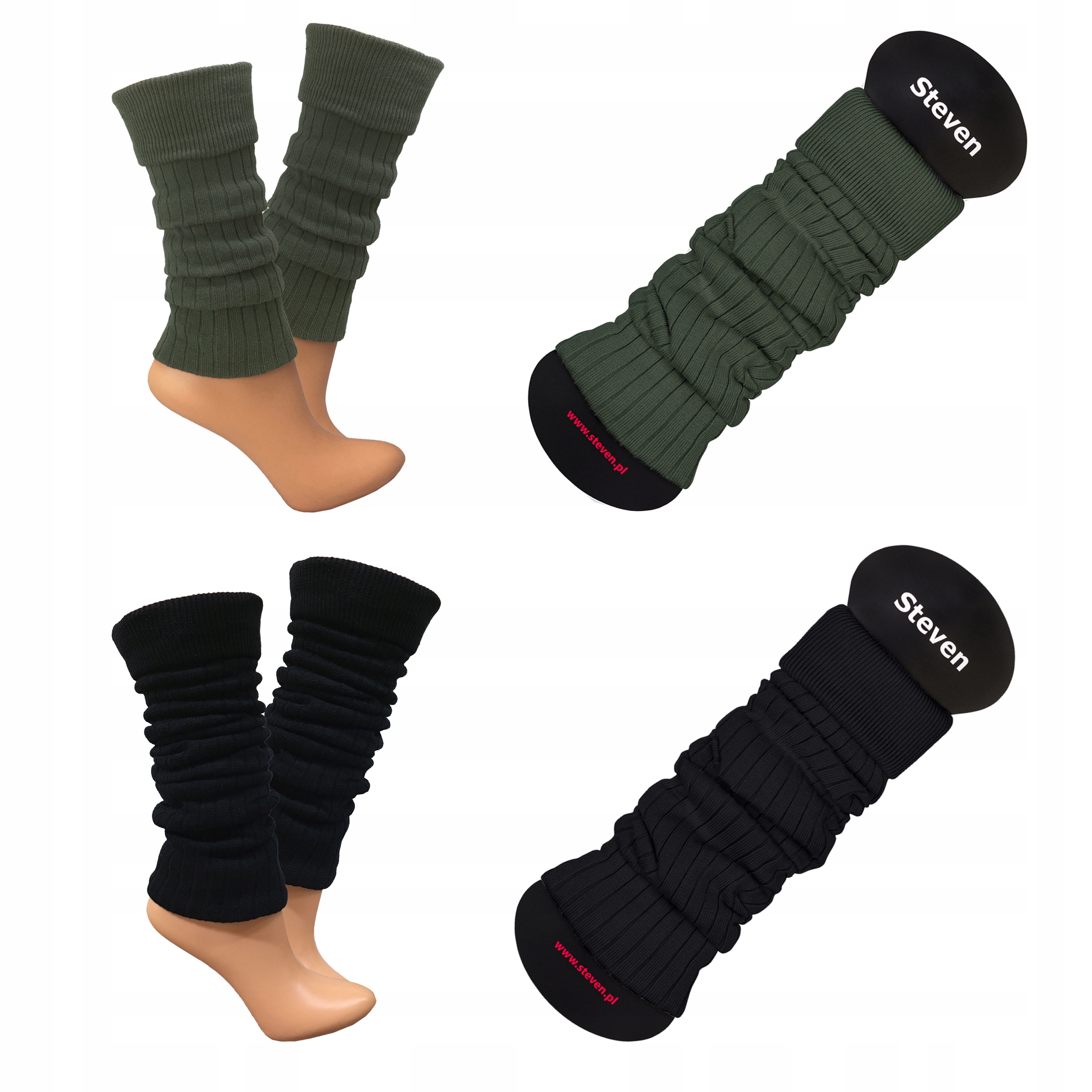 

Steven 092 Ocieplacze Czarny i Oliwkowy 2-pak