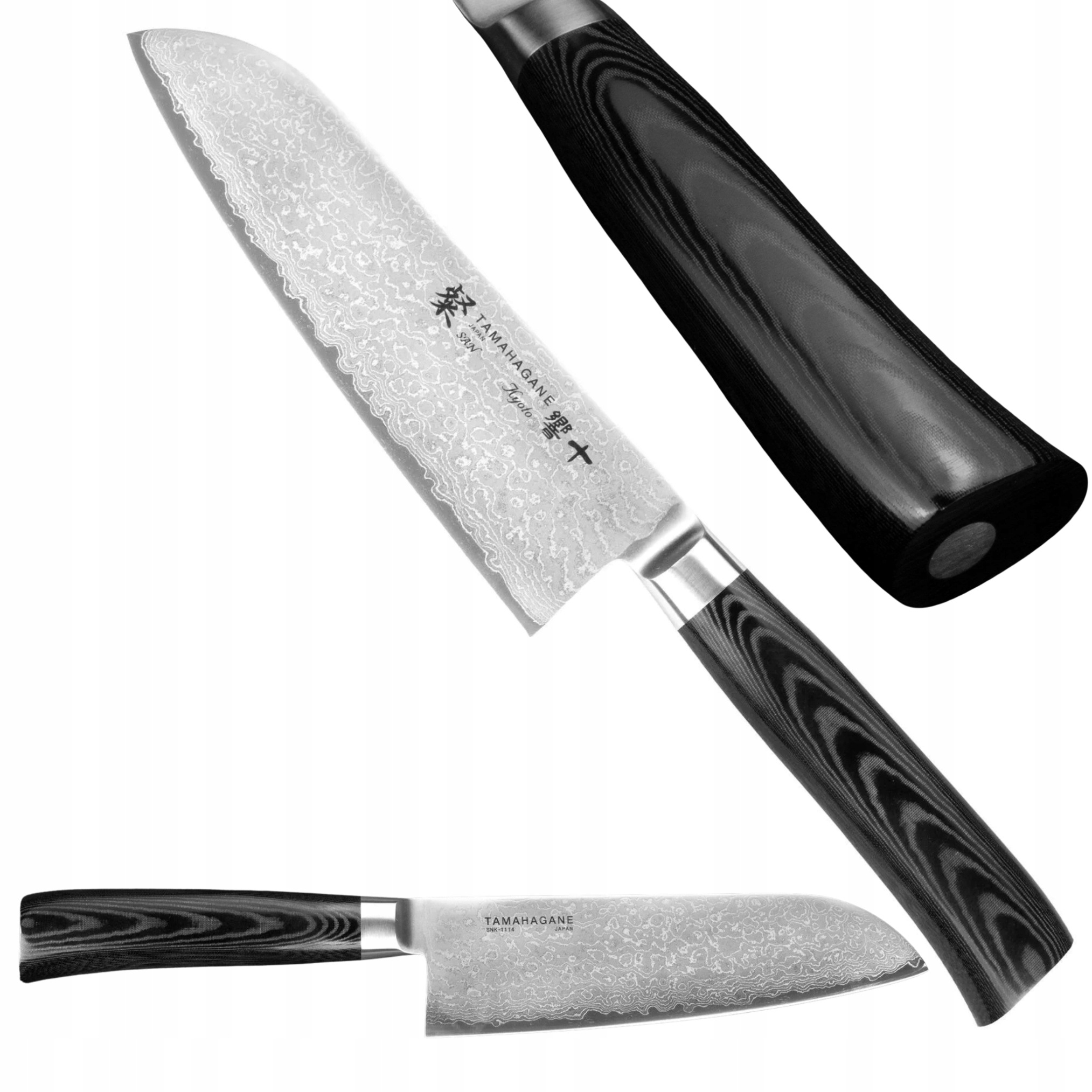 Tamahagane Profesjonalny Japoński nóż kuchenny Kyoto Santoku 17,5 cm VG-5