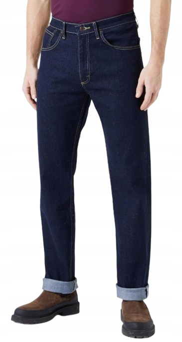 Wrangler Pánské Džínové Kalhoty Tmavě Modré Rovné Dlouhé 34/32 Jyf