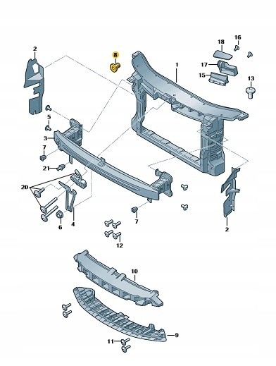 NOWY UCHWYT ŚRUBA REGULACJA REFLEKTORA 3T0806221 Typ samochodu Samochody osobowe