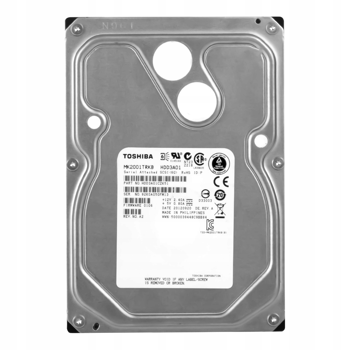 

Toshiba 2TB 7.2K 16MB SAS-2 3.5'' MK2001TRKB