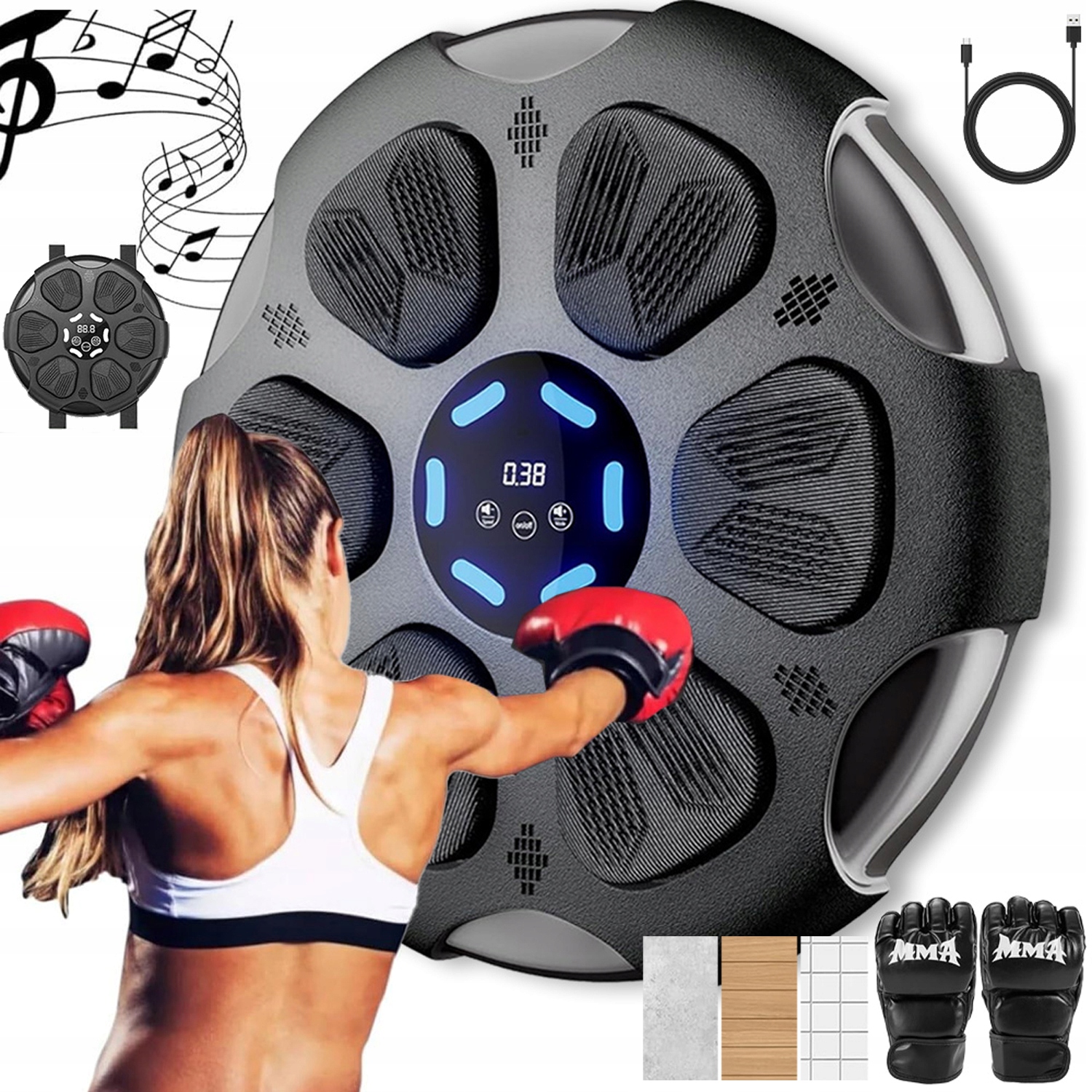 Music Boxing Machine Boxovací Stěna Hudební Štít Bluetooth Rukavice
