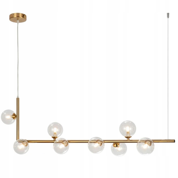

Lampa Wisząca Złota Glamour Szklane 8 Kul Gold G9