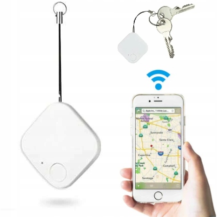 BLUETOOTH GPS ЛОКАТОР ДЛЯ РЕБЕНКА КЛЮЧИ БУМАЖНИК СОБАКА БЕЛЫЙ