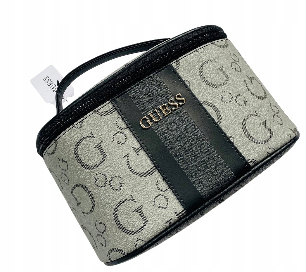 Guess szara kosmetyczka kuferek w monogram