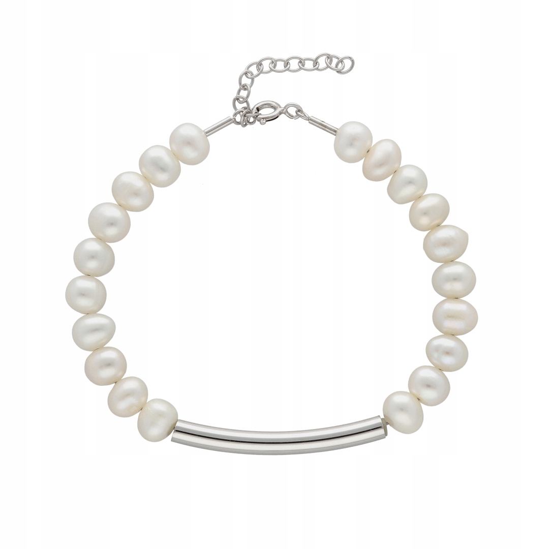 Náramek s perlami, stříbro