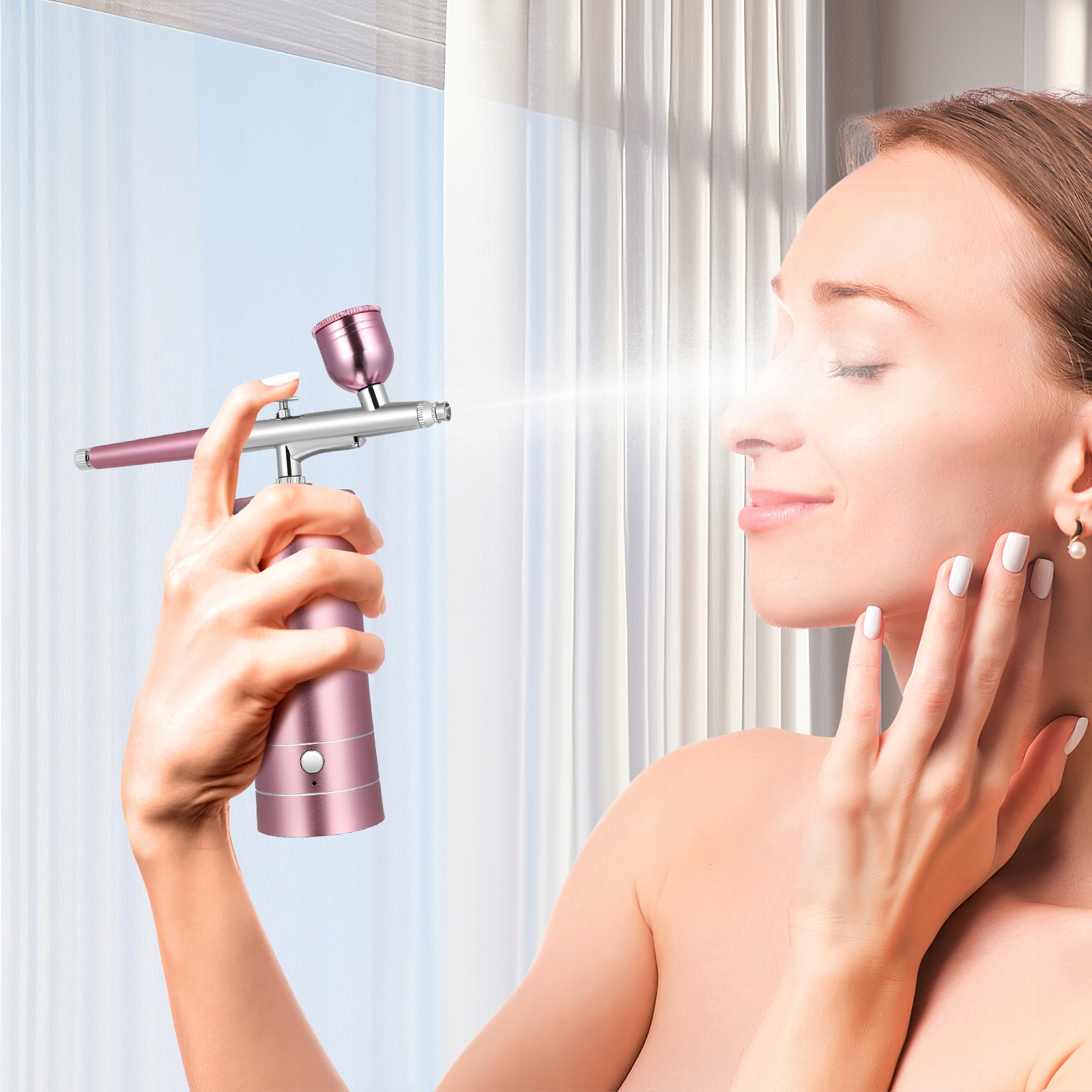 ELEKTRYCZNY PISTOLET NATRYSKOWY MASZYNA DO NATRYSKU PAZNOKCIE ZESTAW NAPOJEMNIKA BEZPRZEWODOWY APARAT Marka bez marki