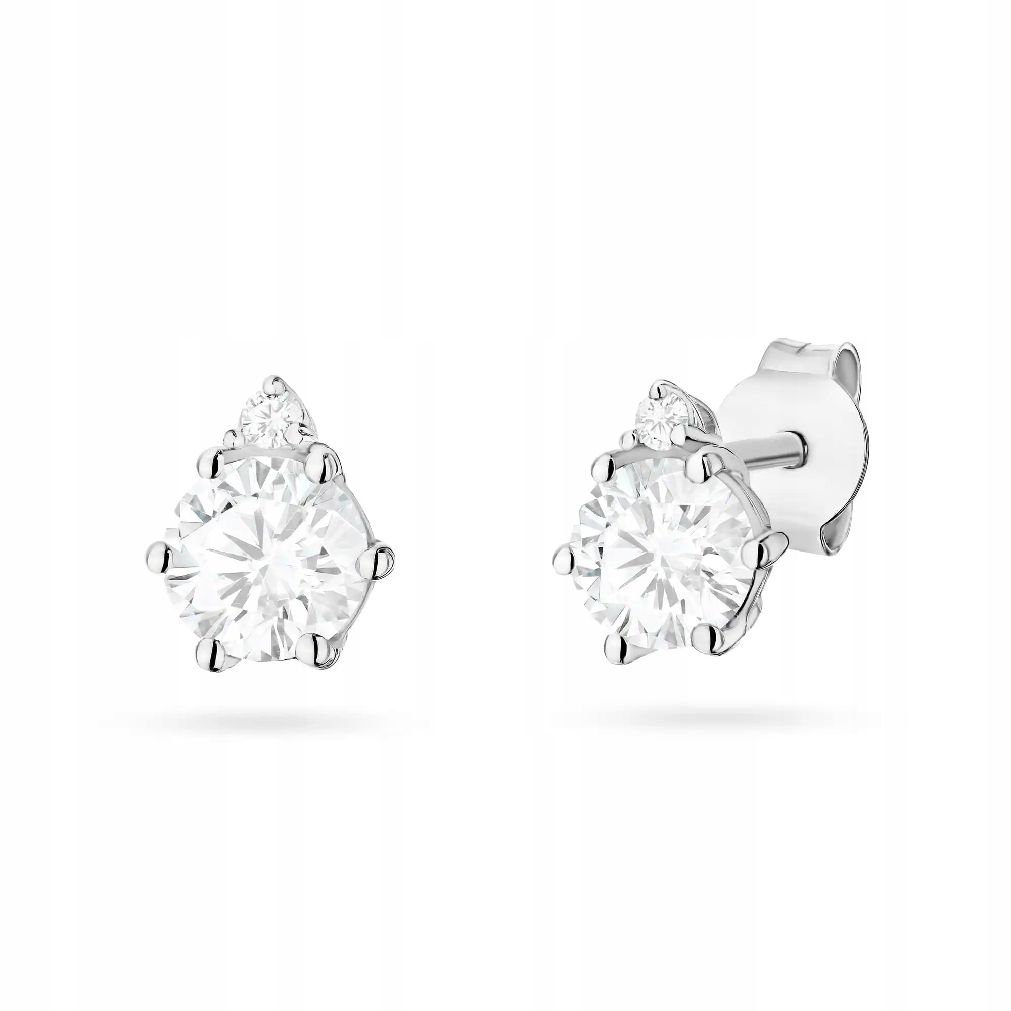 Náušnice ze zlata 585 s laboratorními diamanty z bílého zlata, stylové