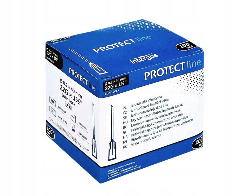 Igły jednorazowe PROTECT LINE 0,7x40 100 szt.