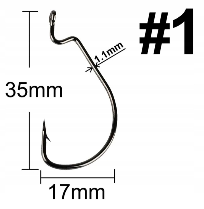 Haczyk offsetowy Drop-shot 1# op.5 sztuk