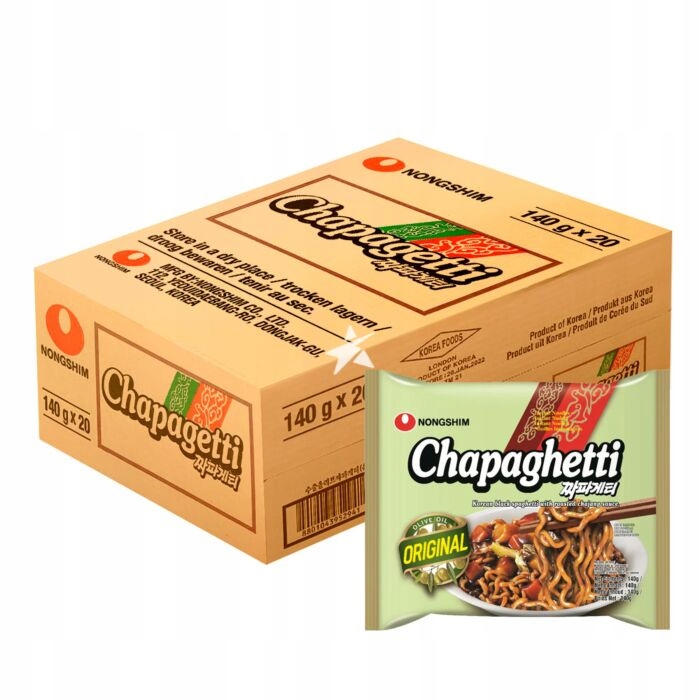 20x Nongshim Zupa Zupka Chapagetti czarnej fasoli 140g instant zupki Korea